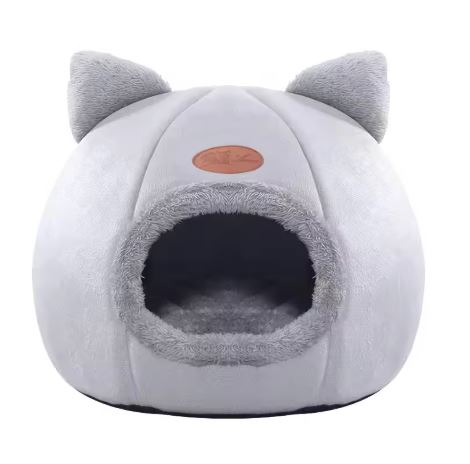 π± Cute Cat Ear Bed β Soft Plush Pet Cave