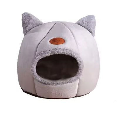 🐱 Cute Cat Ear Bed – Soft Plush Pet Cave