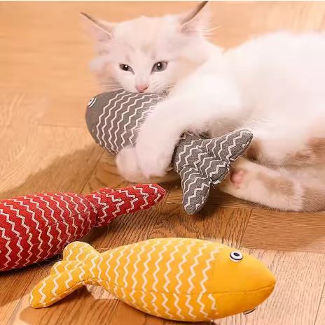 🐾 Interactive Fish Cat Toy – Fun Plush Chew Toy