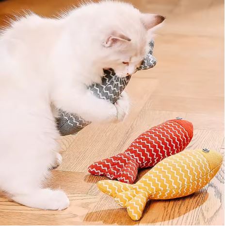 🐾 Interactive Fish Cat Toy – Fun Plush Chew Toy