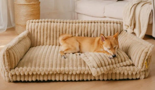 Ribbed pet sofa