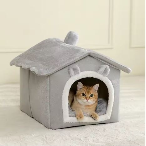 🏠 Cozy Cat House – Soft Plush Pet Hideaway