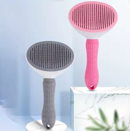 🧼 Pet Grooming Brush – Easy Self-Cleaning Deshedding Comb