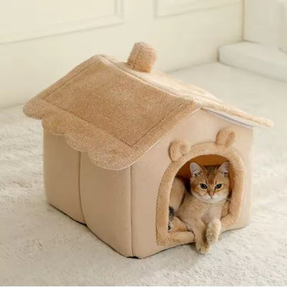 🏠 Cozy Cat House – Soft Plush Pet Hideaway
