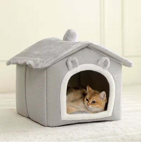 🏠 Cozy Cat House – Soft Plush Pet Hideaway